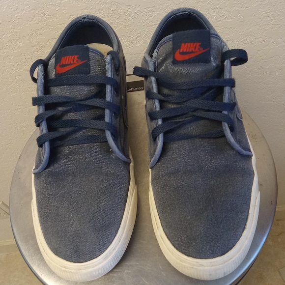 Nike Toki Low Sheos Men's 10.5 Denim Blue Jean Janoski Style Skateboard Skater - Picture 5 of 11